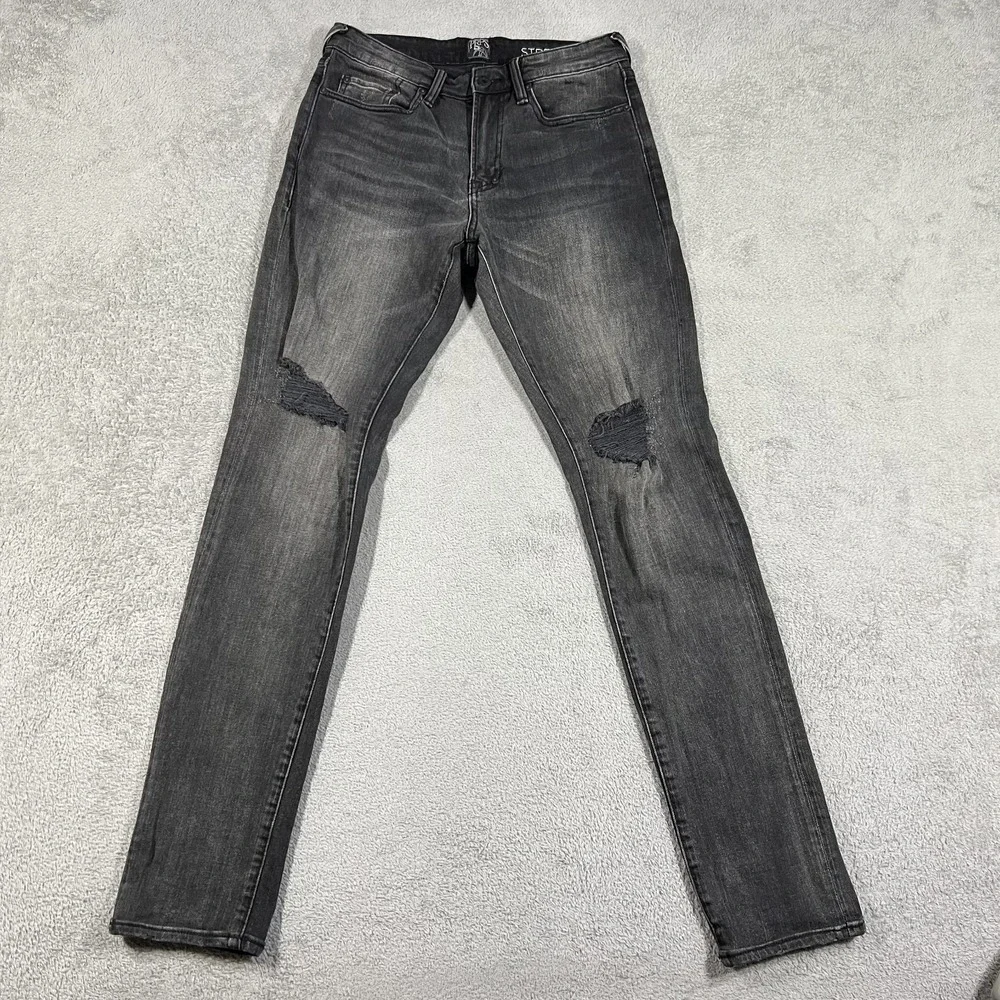 PRPS Le Sabre Jeans Mens 28x32 Stretch Slim Tapered Fit Distressed Black Wash